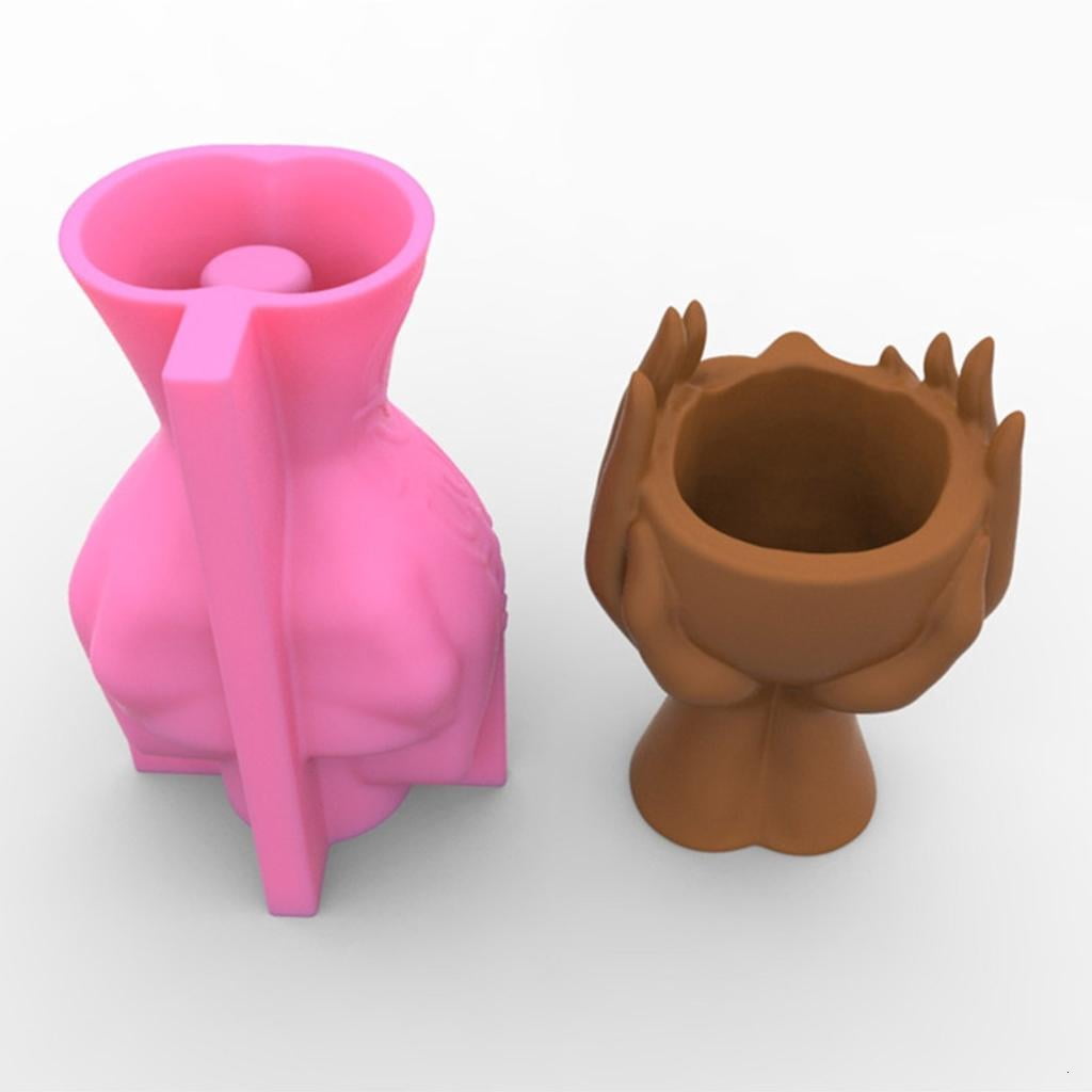 Osdhezcn Flower Pot Silicone Mold Concrete Succulent Planter Mould DIY Candle Holder Mold