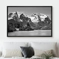thumbnail image 5 of Canvas Print Wall Art Mountain Peaks Near The Lake Nature Wilderness Photography Realism Rustic Landscape Dramatic Grey Dark Black and White for Living Room, Bedroom, Office - 24"x, 5 of 5