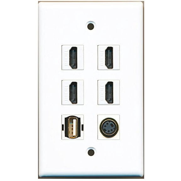 RiteAV - 4 HDMI 1 Port USB A-A 1 Port S-Video Wall Plate