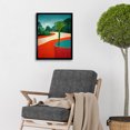 thumbnail image 2 of Modern Abstract Orange Jungle Art Print Framed Poster Wall Decor 12x16 inch, 2 of 5