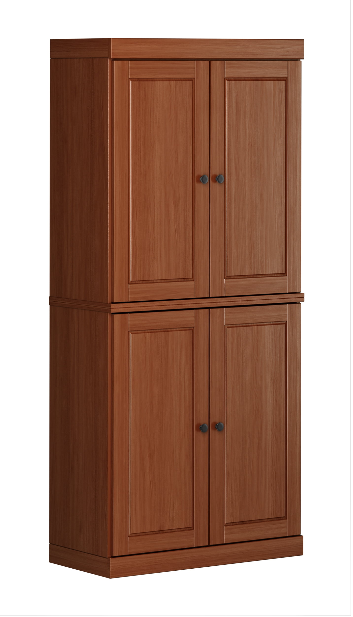 Palace Imports 100% Solid Wood Kitchen Pantry Storage Cabinet with Solid Doors and Adjustable Shelves, Mocha