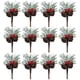 thumbnail image 1 of 12 púas de pino artificiales, ramas de pino de Navidad, púas de corona de Navidad, pequeñas ramas de conos de pino de bayas rojas artificiales, 1 of 5