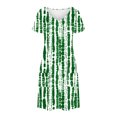 thumbnail image 4 of New trending & for spring GaThRRgYP Casual T-Shirt Short Sleeve Dress,Women's Fashion Summer Print Short-sleeved V-neck Casual Dress Green XL, 4 of 8