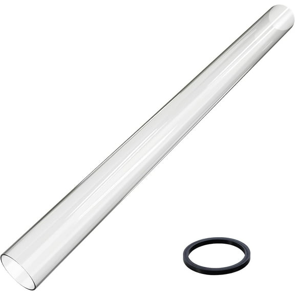 Patio Heater Glass Tube Replacement, 49.5 x 4" Replacement Parts with Ring, Outdoor Replacement Parts for 4-Sided Pyramid Heater, Glass Tube Model for GSH, BFC, HLDS01, WH-H90