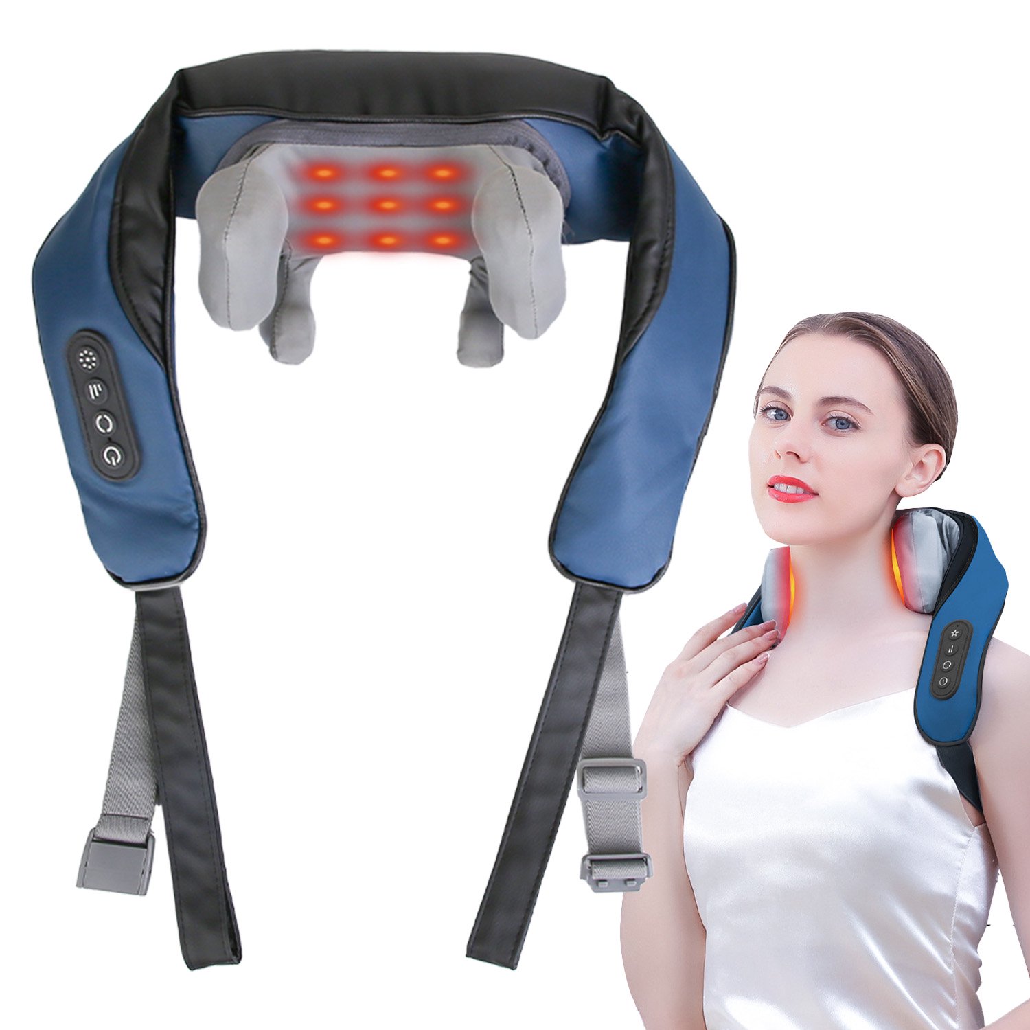 iMounTEK Mini Neck Massager with Heat Shiatsu Shoulder Back Shoulder Massager for Muscle, Gifts for Mom