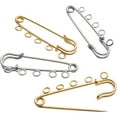 thumbnail image 5 of 20pcs Gold/Silver，Metal Heavy Duty Blanket Safety Pins Kilt Pins with ，Large Safety Pins,5 Loops for Crafting Arts Brooch Clothes, 50mm, 5 of 7