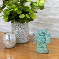 thumbnail image 2 of serenity prayer aqua filigree 4 x 6 resin stone table top cross decoration, 2 of 3