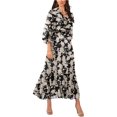thumbnail image 1 of Vince Camuto Womens Floral Print Maxi Dress, blackbeige, M, 1 of 1