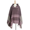 thumbnail image 5 of Fashion Shawl for women, striped, with Hood (MultiDarkBlue), 5 of 11