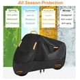 thumbnail image 6 of Universal Motorcycle Cover Waterproof Outdoor All Season Protection with Reflective Strips and Lockholes, Sze XXXL, 104x41x49 inch, 6 of 6