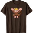 thumbnail image 1 of Fun Monkey Wearing King Crown Cute Animal Cartoon Character T-Shirt, 1 of 1