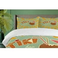thumbnail image 3 of Ambesonne Tiki Bar Duvet Cover Sets, Aloha Fun Party, 2-Queen, Almond Green Orange, 3 of 6