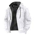 thumbnail image 2 of LISTHA Men's Jackets Casual Stylish Cargo Jacket Fleece Lined Sherpa Winter Warm Coats Jacket White 6XL, 2 of 4