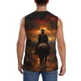 thumbnail image 4 of Balery Western Rainy Desert Cowboy Camisetas sin mangas para hombre, absorbe la humedad y protege contra el mal olor.-Medium, 4 of 7