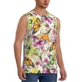 thumbnail image 2 of Bixox Men's Butterflies2 Printed Shirt Sleeveless Fitness Tank Top-3X-Large, 2 of 7