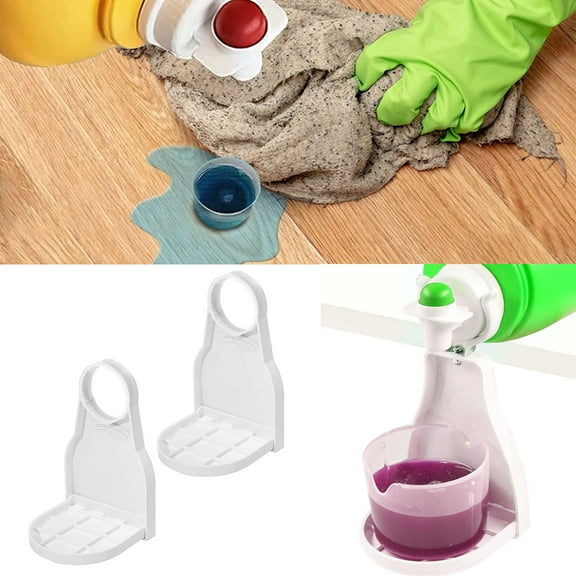 Austok 2 Pack Detergent Cup Holder Anti-Slip Detergent Drip Catcher Thick Plastic Laundry Drip Tray Catcher No More Leaks or Mess Laundry Room Gadget for Softener