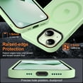 thumbnail image 5 of for iPhone 14 Case/iPhone 13 Case, Compatible with Magsafe, Translucent Matte Shockproof -Grade Protection, Strong  Phone Case for iPhone 14/13 6.1'', Light Green, 5 of 14
