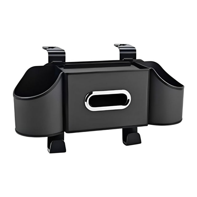 Caja de almacenamiento para respaldo de asiento de coche, accesorios, organizador colgante, caja de pañuelos, almacenamiento de agua Negro