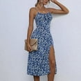 thumbnail image 6 of Womens Sleeveless Dresses Plus Size Square-Neck Camis Summer Casual Print Long Dress, 6 of 6