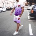 thumbnail image 2 of toraway Autumn Mens Suits 2 Piece Set Men's Summer Short Sleeved Round Neck Home Short Sleeved T Shirt Set XXL, 2 of 4