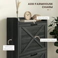 thumbnail image 4 of HOMCOM Farmhouse Slim Shoe Cabinet with 2 Flip Drawers Adjustable Shelves, 4 of 10
