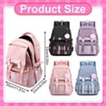 thumbnail image 2 of Plaid Patchwork Backpack With Pendant, Nylon Laptop Daypack For Travel Commute, Lightweight Casual School Bag With Multi Pockets, Black 30x42x23cm (Multicolor, 42*30*23CM), 2 of 8