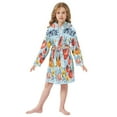 thumbnail image 6 of FORMRS Niños Bathrobe Unisex Hooded Robe Soft Plush Pajamas Sleepwear, Size 10-12T, Yellow Floral Tomatoes, 6 of 7