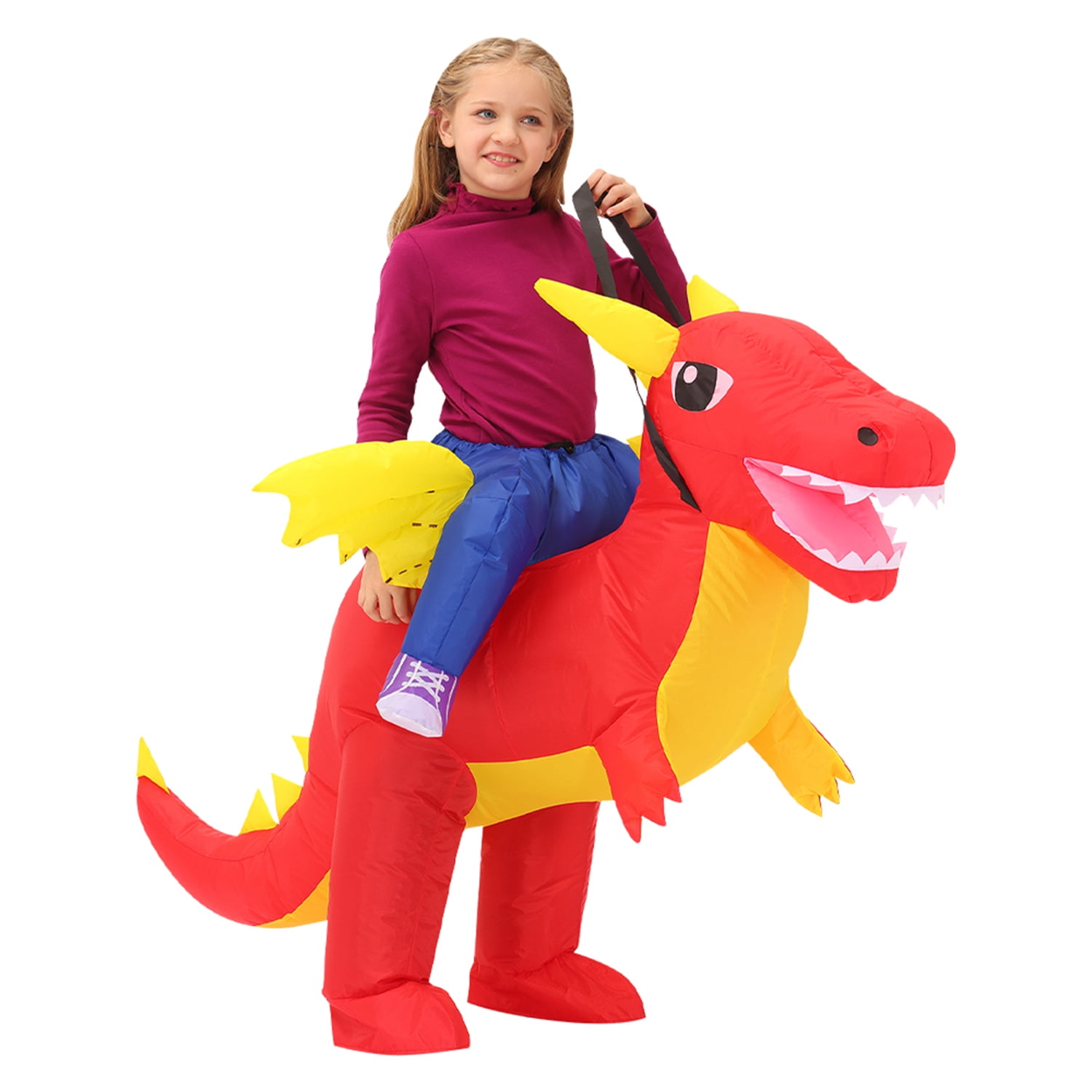 Kamo Inflatable Dinosaur Costume Riding T Rex Air Blow up Funny Fancy