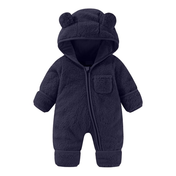 Bixock Kids Fall Winter Clothes,Toddler Boys and Girls Rompers,Newborn Baby Fleece Footie Snowsuit Winter Bunting Onesie Warm Hooded Romper Jumpsuit Outfits for Girls Boys