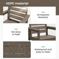 thumbnail image 6 of SERWALL Patio Dining Set, 5-Piece Rectangular HDPE Dining Table with Umbrella Hole & 4 Chairs, Coffee, 6 of 6