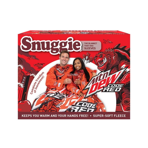 Snuggie The Original Wearable Blanket with Sleeves, Super Soft Throw Fleece, Mountain Dew Code Red