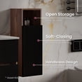 thumbnail image 6 of CITTANEO Floating Bathroom Side Cabinet Black & Walnut  , Wall-mounted Storage Cabinet for Small Space, KD, 6 of 7