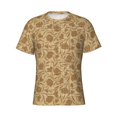 thumbnail image 3 of Naloa Brown Flowers Men's T-Shirt Sport T-shirt Men's Basic Tee Casual Men's Shirt, Round Neck, Short Sleeves - Medium, 3 of 5