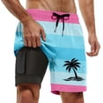 thumbnail image 2 of Mens Swim Shorts Summer Casual Swim Shorts with Double Layer Pants Inside Pockets Hawaiian Holiday Relaxed Mens Beach Shorts, 2 of 4