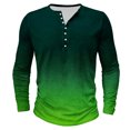 thumbnail image 2 of Aueoeo Men's Printing Shirt Casual Long Sleeve Round Neck Blouses Shirts Soft Comfy Lightweight Top Shirts, 2 of 4
