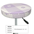 thumbnail image 4 of Bingfone12 Inch Padded Round Bar Stool Cover Cushion With Elastic Fabric Round Chair Seat - Floral Purple Buffalo Plaid, 4 of 7