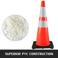 thumbnail image 1 of VEVOR Paquete de 6 conos de tráfico de 36 pulgadas, cono de estacionamiento de carretera de seguridad con base negra ponderada, conos de seguridad de tráfico naranja de PVC, conos de peligro, 1 of 8