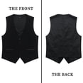 thumbnail image 6 of HISDERN Black Suit Vest for Men Classic Slim Fit V-Neck Waistcoat Formal Dress Vest for Weddings, 6 of 9