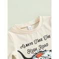 thumbnail image 4 of Trajes Para NiñOs Camisetas De Manga Corta Con Estampado De Cabeza De Vaca Y Letras + Pantalones Cortos XBTCLXEBCO Beige;2-3 Años, 4 of 6