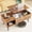 Rustic Brown, variant on Kelno Lift Top Coffee Table with Hidden Storage Adjustable Height Wood Center Table with Shelf,Black