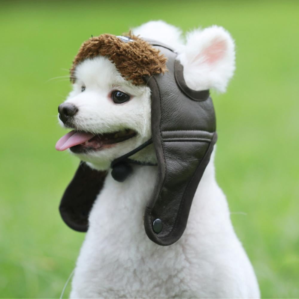 Dog Aviator Hat,Winter Warm Fleece Pilot Hat with Ear Flaps for Cold Weather, Men's, Size: Small