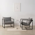 thumbnail image 4 of Zinus Aidan Modern Minimalist Metal Framed Accent Chair with Removable Foam Cushions, Light Grey, 4 of 9