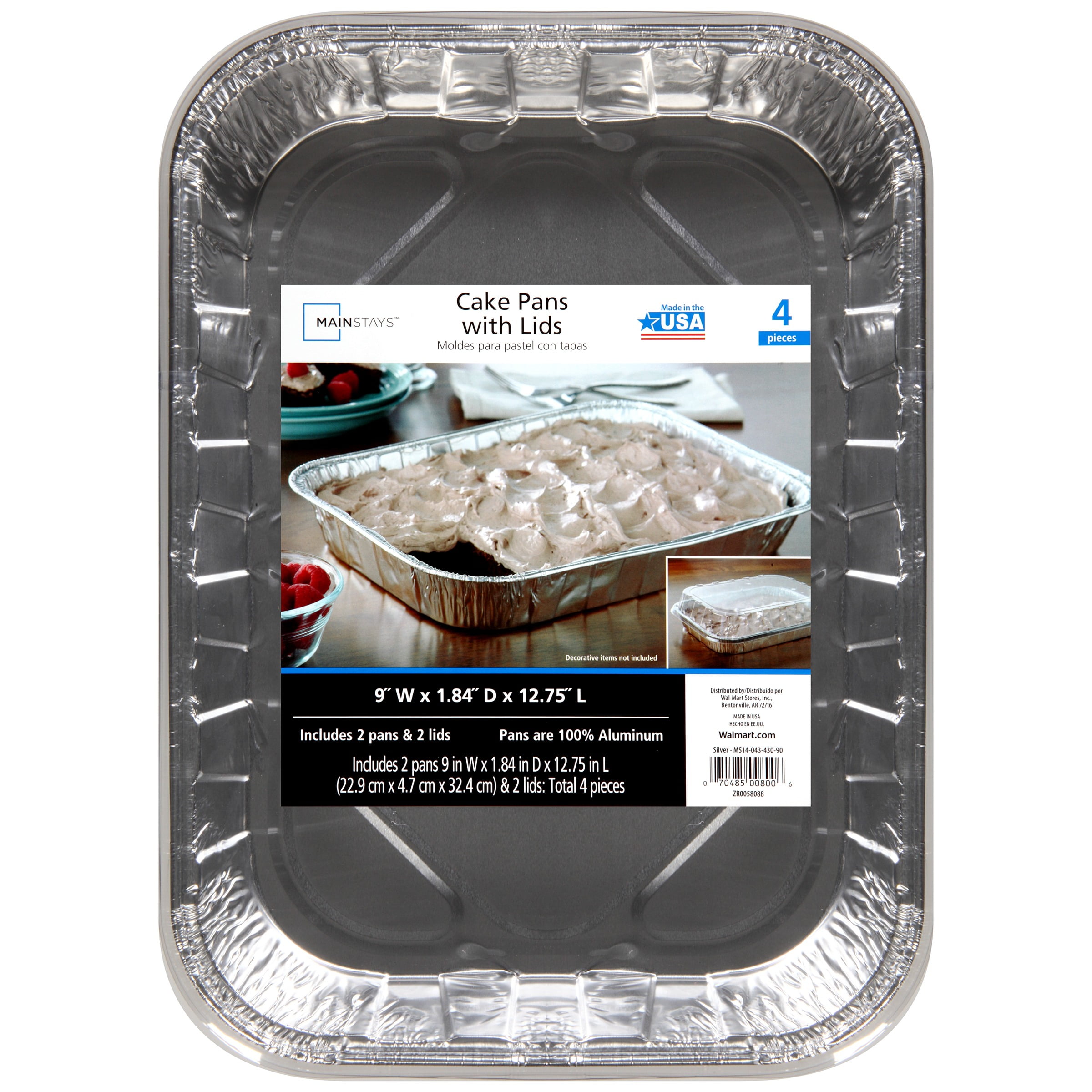 Mainstays Cake Pans with Lids, 2 Count