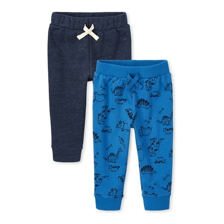 The Children's Place Baby & Toddler Boy Dino Fleece 2-Pack Jogger Pants , Size 6 Months-5T