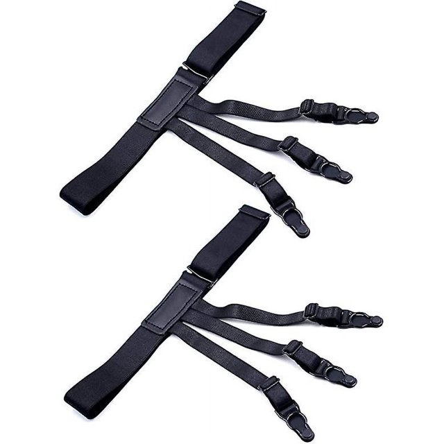 Yjmei - Conjunto de 2 piezas para camisa y calcetines para hombre, largo ajustable, color negro