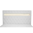 thumbnail image 3 of White Faux Leather Button Tufted Color Changing Led KING Size Platform Bed (No Box Spring Required), 3 of 7