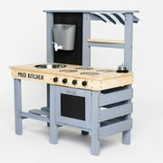 GROWGO 2 in 1 Wooden Outdoor Mud Kitchen & Grocery Store Pretend Play