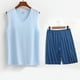 thumbnail image 4 of Conjunto Deportivo de los Hombres, Moda Casual de Color Sólido Cuello en V sin Mangas de Elasticidad Superior para el Desgaste Al Aire Libre, Traje Atlético de Humedad, 4 of 5