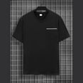 thumbnail image 5 of Hinvhai Men's Casual Henley Shirt Short Sleeve Summer V Neck Solid T-Shirt Tops Whith Pocket Black XXL(XXL), 5 of 9
