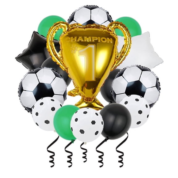 Soccer Balloons Championship Trophy Balloon, 32 Inch Foil Mylar Gold Champion Balloon First Prize Soccer Party Decorations World Cup Sport Theme Birthday Party Balloons Decorations Supplies Decor
